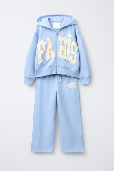 TOTAL LOOK SUDADERA CREMALLERA Y PANTALÓN WIDE LEG VARSITY - 549 de Zara