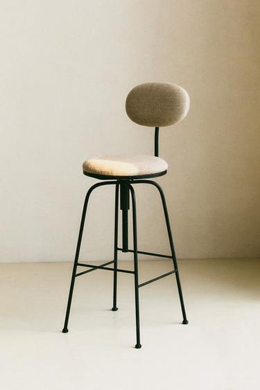 TABOURET PIVOTANT DOSSIER - Noir / Écru de Zara