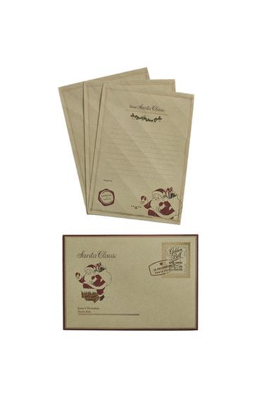 SET CARTA Y SOBRE INFANTIL PAPÁ NOEL A5 NAVIDAD - Multicolor de Zara