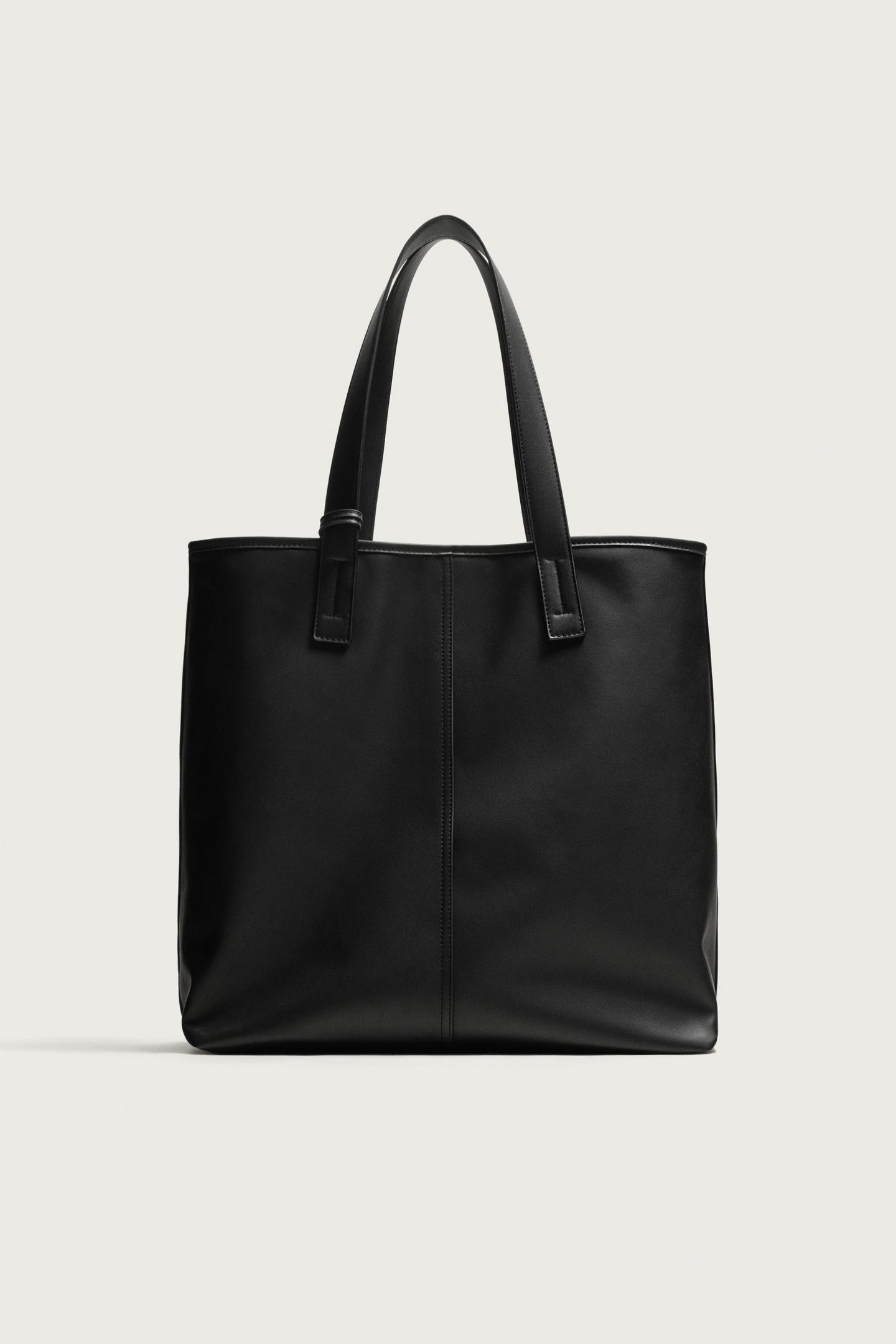 Мужская сумка Zara Reversible Shopper, цвет: Чёрный — фото 8