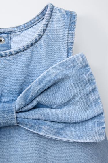 DENIM DRESS WITH BOW - Mid-blue by Zara - Image 2