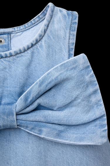 DENIM DRESS WITH BOW - Mid-blue by Zara