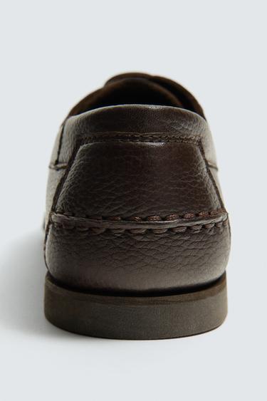LEATHER DECK SHOES - Brown by Zara - Image 2
