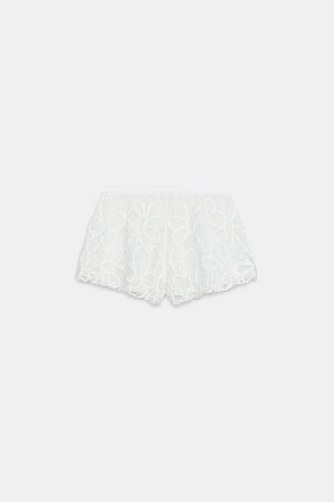 SHORT BRODÉ ZW COLLECTION - Blanc cassé de Zara - Image 6