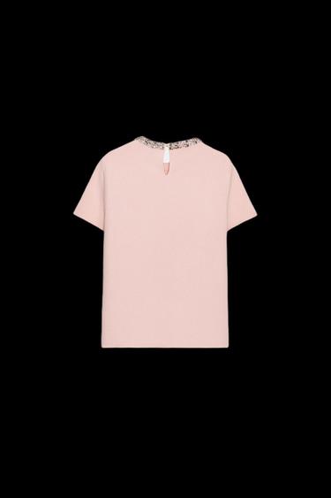 TOP PUNTO ABALORIOS JOYA - Rosa pastel de Zara
