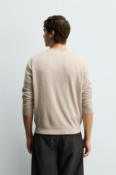 REGULAR FIT WOOL JUMPER - Beige by Zara - Image 2