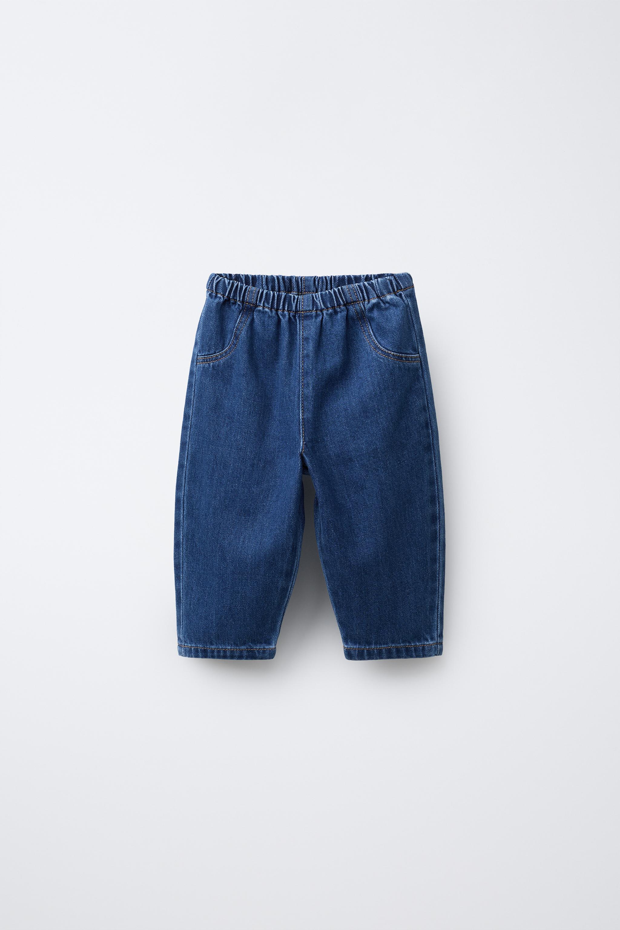 Leg Trousers Zara Baby Girl Trousers DENIM POCKET TROUSERS Mid
