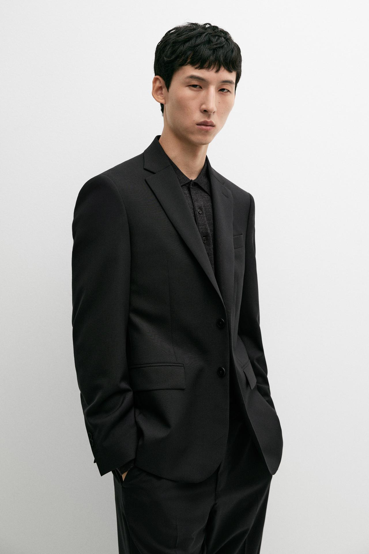 100% cool wool suit blazer — Black