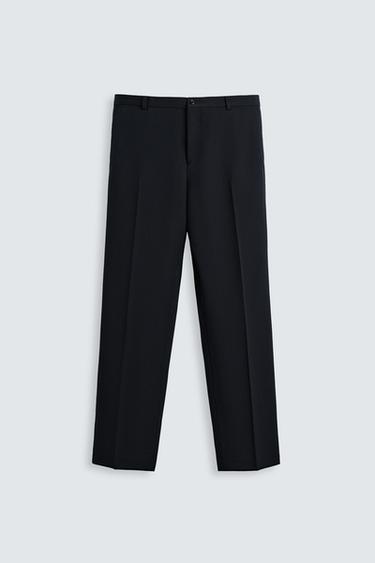 100% WOOL SUIT TROUSERS - Dark navy by Zara