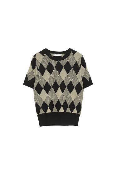 METALLIC THREAD DIAMOND SWEATER