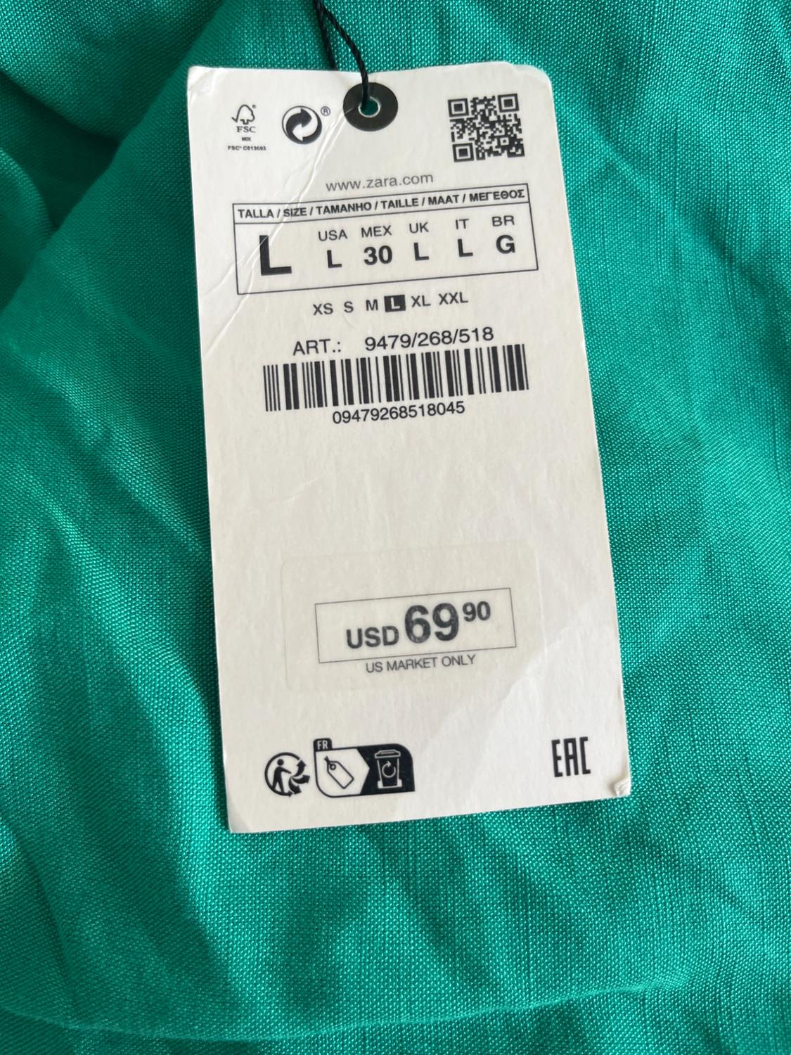 LINEN BLEND RUCHED DRESS - Image 4