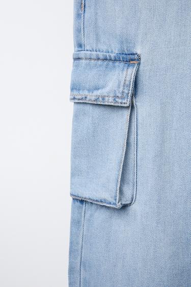 LOOSE-FITTING CARGO JEANS - Light blue by Zara - Image 3