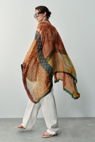 FOULARD IMPRIMÉ MODAL ET SOIE - Multicolore de Zara - Image 0