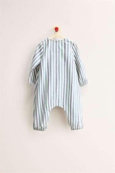 ZARA TIMELESS - STRIPED JUMPSUIT - Ecru / Blue by Zara