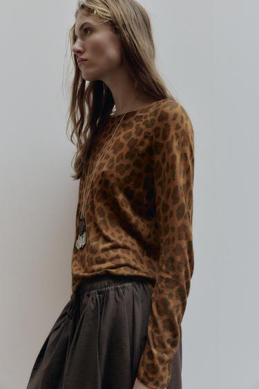 PULL EN MAILLE FINE IMPRIMÉ ANIMAL - Leopard de Zara - Image 3