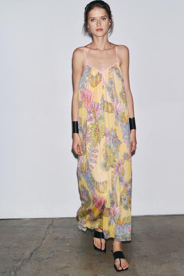 ROBE LONGUE IMPRIMÉE ZW COLLECTION - Jaune de Zara - Image 1