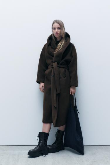 БОЛЬШАЯ СУМКА-МЕШОК ИЗ СМЕСОВОЙ ШЕРСТИ — Синий от Zara — изображение 0