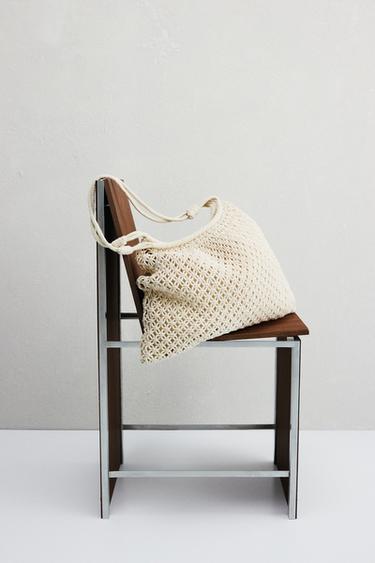 MACRAMÉ SHOPPER BAG - Ecru White by Zara