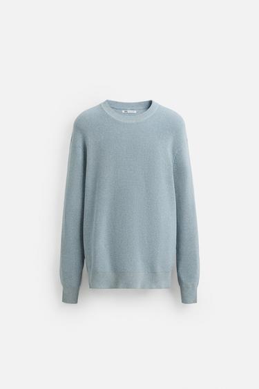 PULOVËR THURJE MBRAPSHT - E kaltër me cirka nga Zara