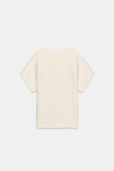 KNIT JUMPER WITH WIDE SLEEVES - Ecru by Zara - Image 5