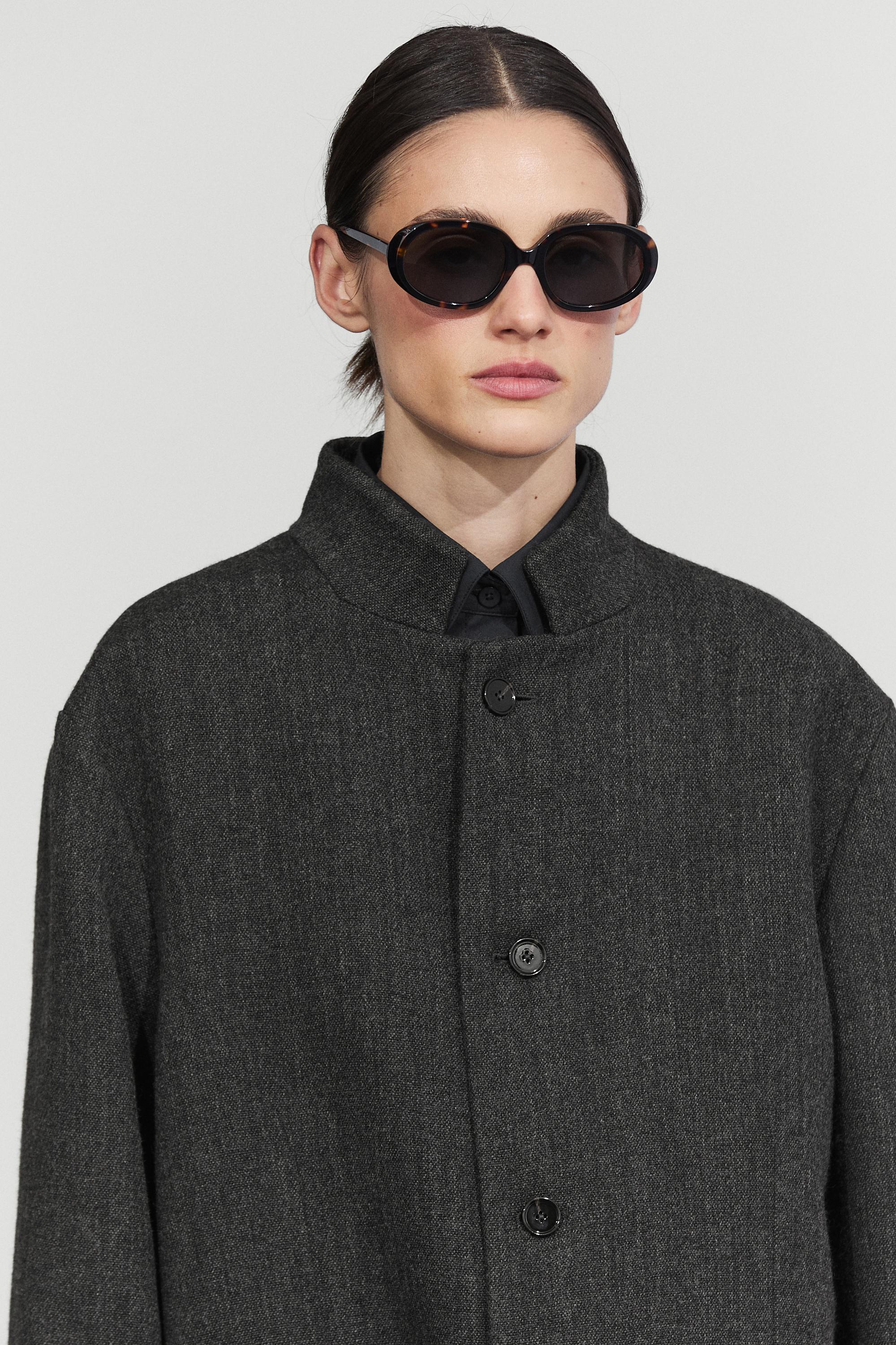 Manteau col montant en laine