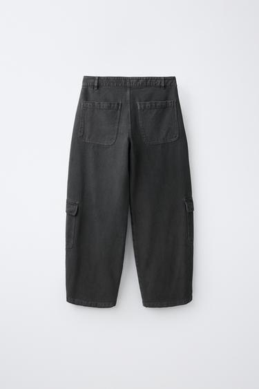 WIDE LEG CARGO PANTS — Anthracite grey 2