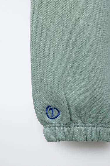 EMBROIDERED BALLOON PLUSH TROUSERS - Sea green by Zara - Image 3