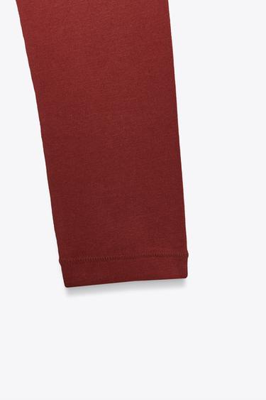 T-SHIRT MANCHES LONGUES - Rouge foncé de Zara - Image 7