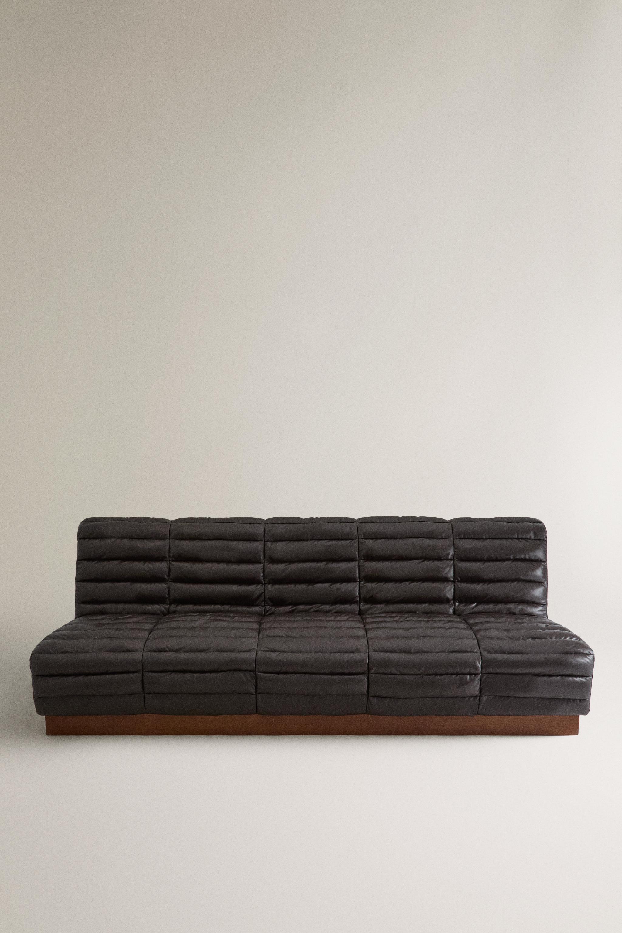 キルティングレザーソファ - ブラウン | ZARA Japan / 日本