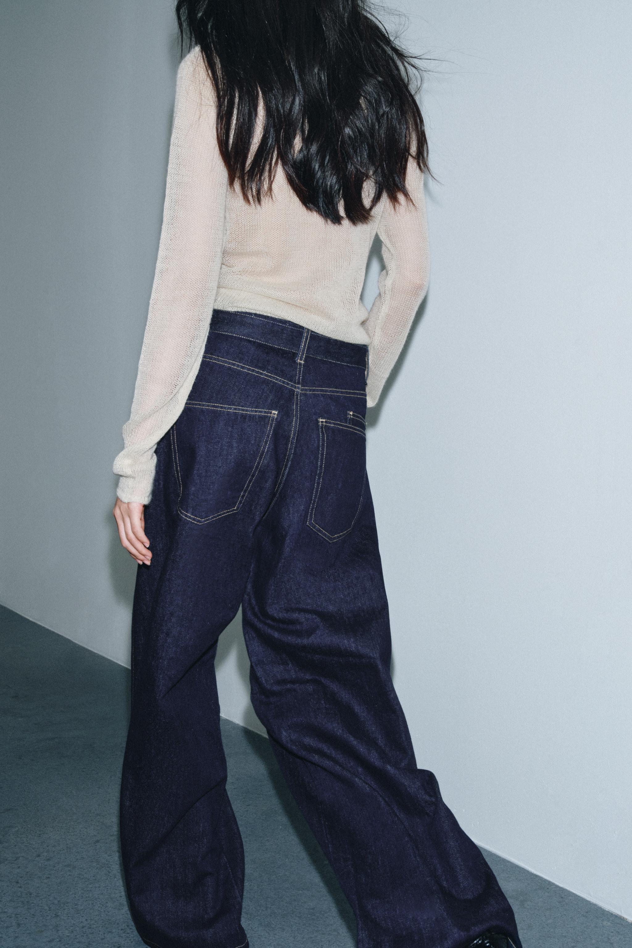 【 springページ 】 JEANS ZW COLLECTION WIDE LEG CINTURA ALTA CINTO - Azul | ZARA Brasil