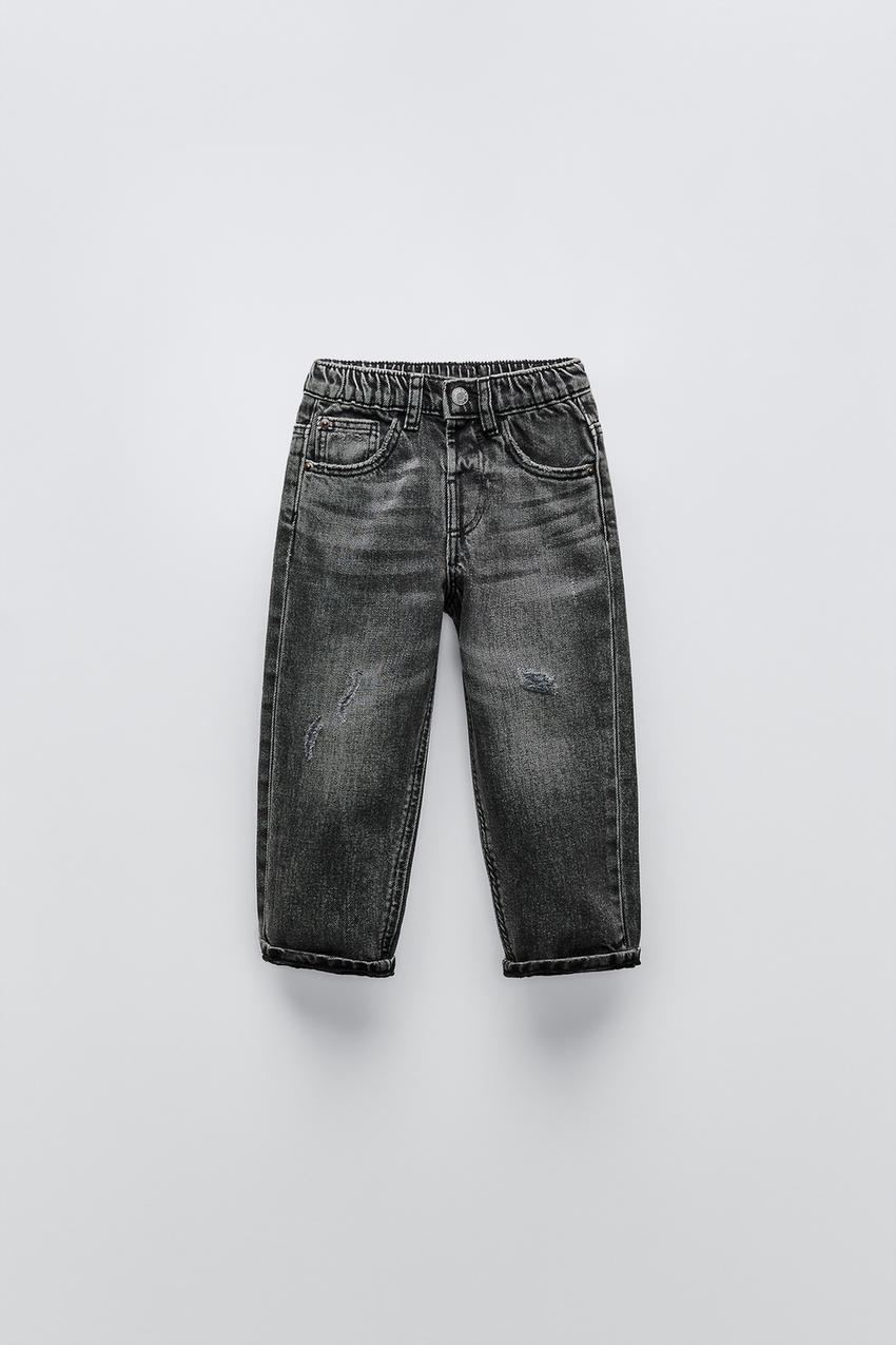 ローフィットダメージ加工デニムパンツ - ブラック | ZARA Japan / 日本 