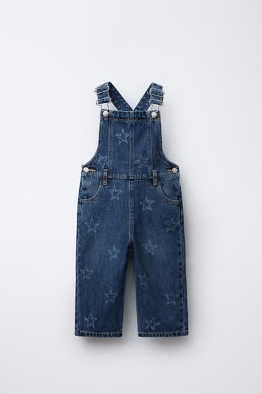 PETO LARGO DENIM ESTRELLAS BORDADAS - Azul de Zara - Imagen 0