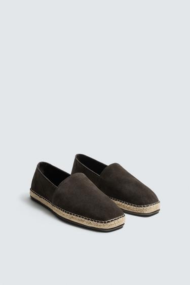 LEATHER ESPADRILLES - Chocolate Brown by Zara