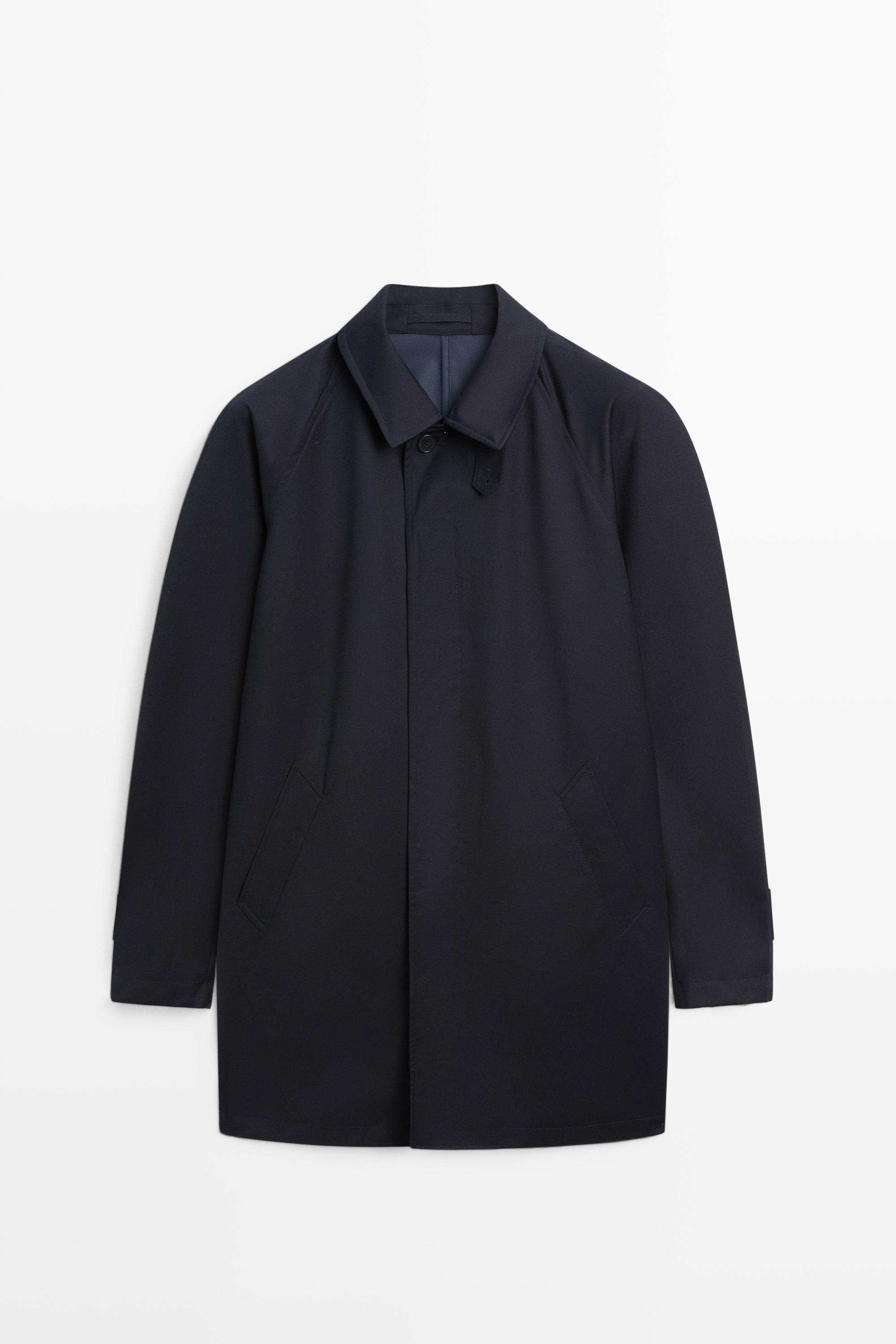 100% wool trench coat — Navy blue