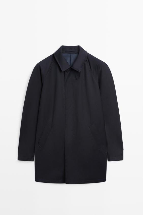 Zara 100% wool trench coat - Navy blue - Image 0