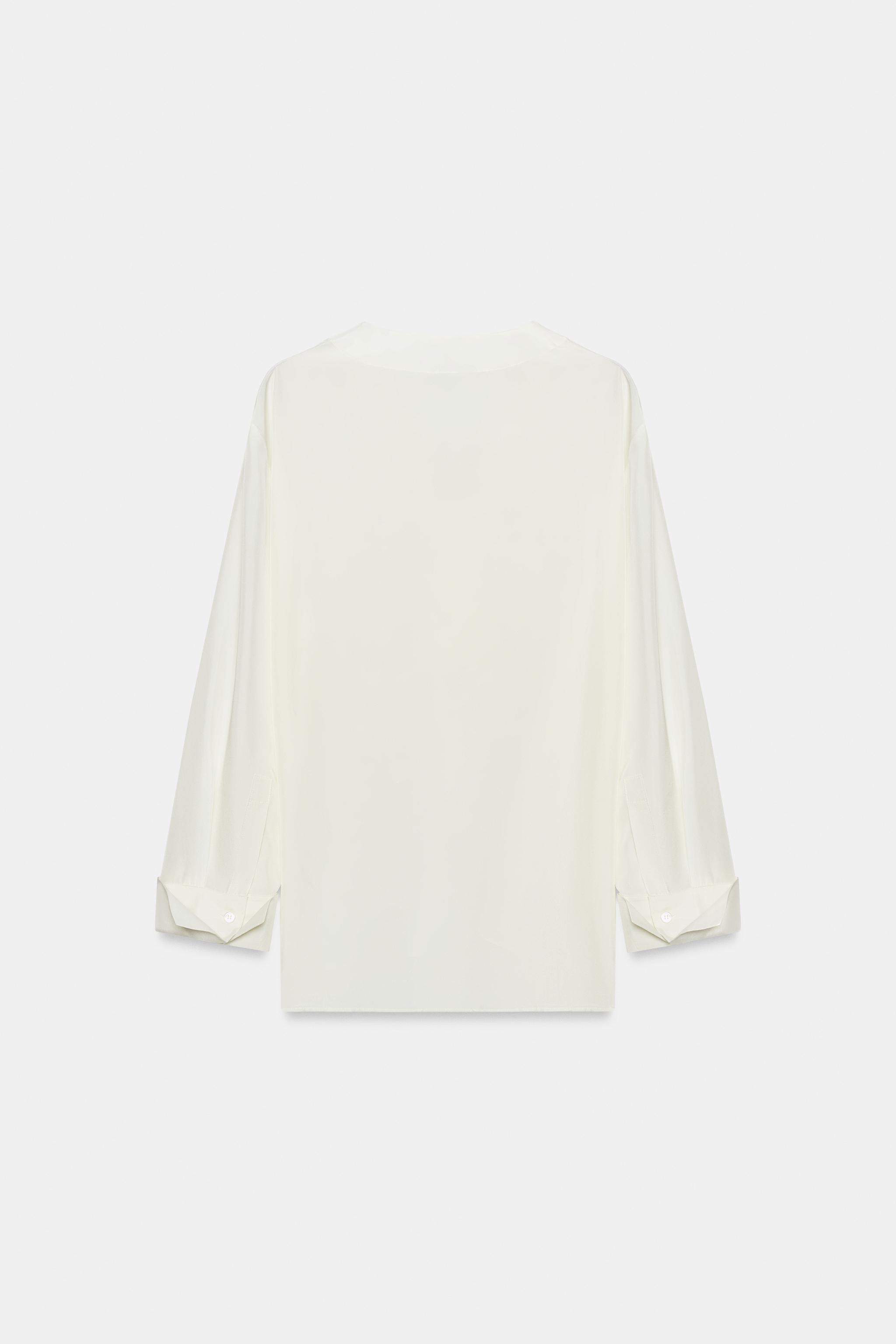 Женские рубашки Zara 100% SILK SHIRT ZW COLLECTION — фото 10