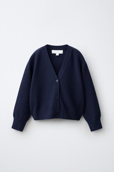 Zara V-NECK CARDIGAN - Blue