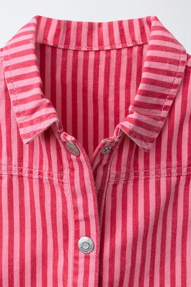ROBE EN SERGÉ À RAYURES - Rose de Zara - Image 2