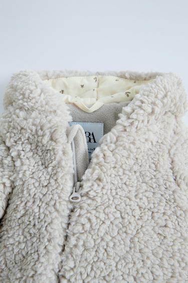 FAUX SHEARLING FLEECE ONE-PIECE SUIT - Light grey by Zara - Image 2