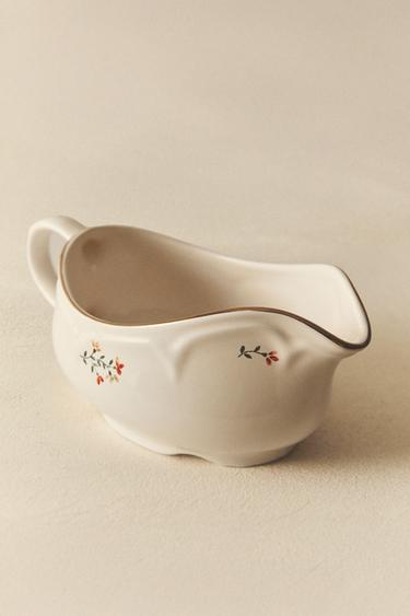 FLORAL PORCELAIN GRAVY BOAT - Cream by Zara - Image 5