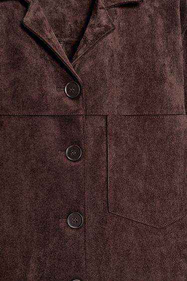 SURCHEMISE EFFET DAIM - Marron chocolat de Zara - Image 2