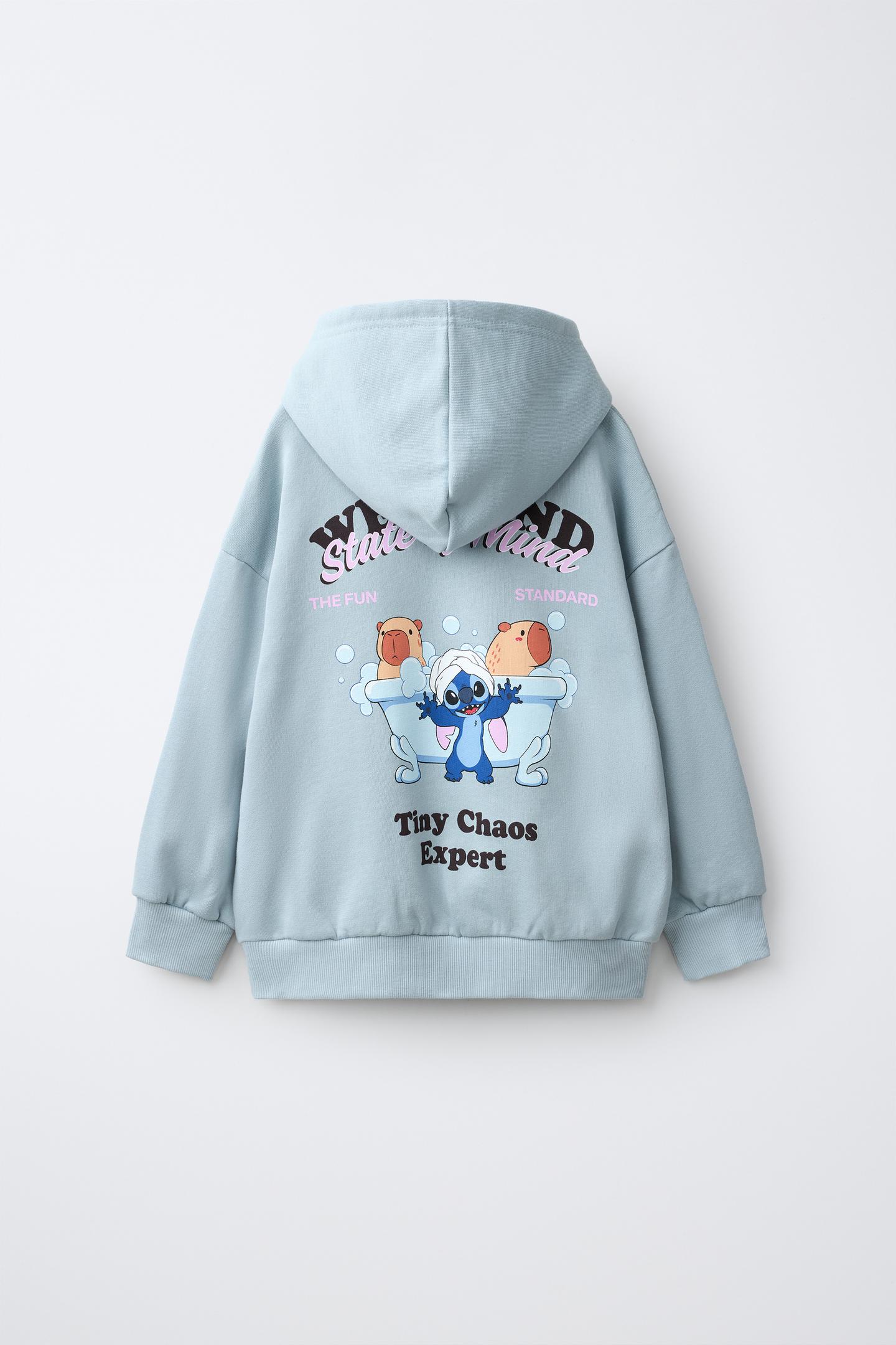 Детское худи Zara Lilo & Stitch © Disney, цвет: Светлый синий — фото 2