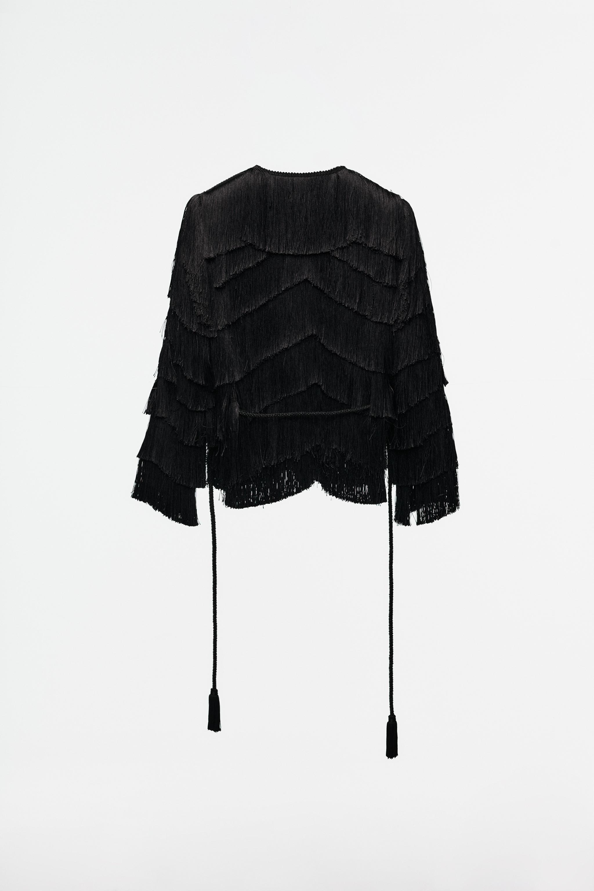 Zara sobrecamisa shops flecos