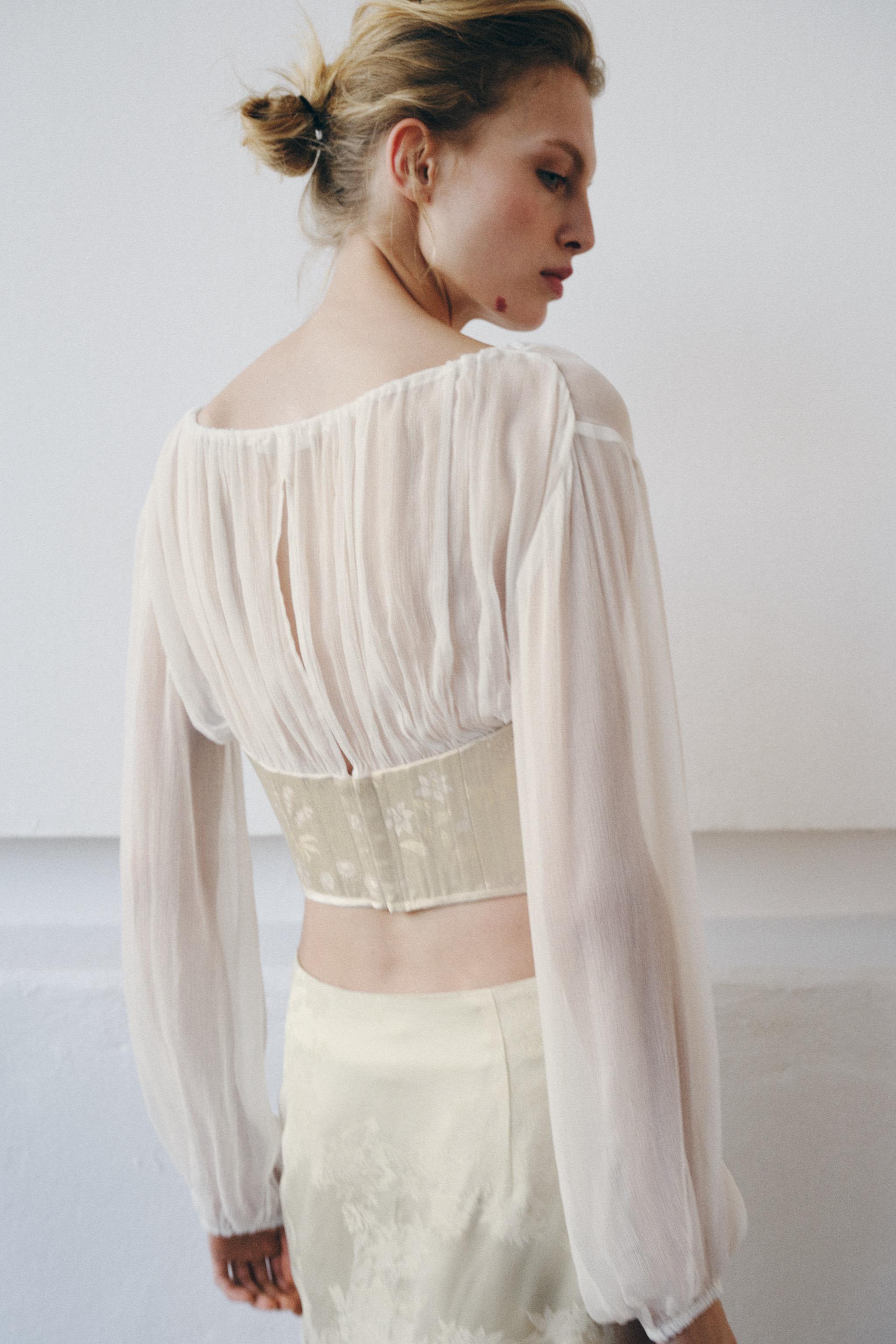 COMBINATION JACQUARD CORSET BLOUSE