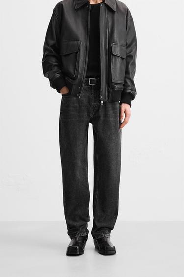 Zara 直筒版牛仔褲 - 碳色