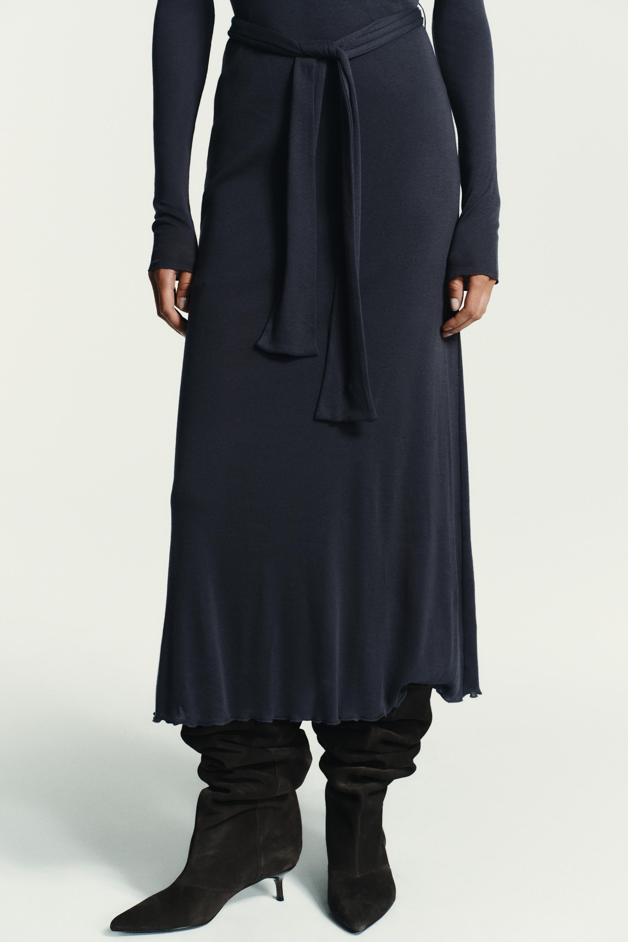 DOUBLE BELT EFFECT TIE DRESS - Charcoal gray | ZARA United