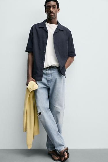 RELAXED FIT SHIRT WITH POCKET - Blue / Navy by Zara - Image 5