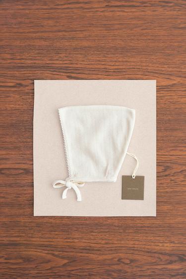 ZARA TIMELESS - POINTELLE KNIT BONNET - Ecru by Zara