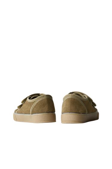 SPLIT SUEDE PLIMSOLLS - Khaki Green by Zara