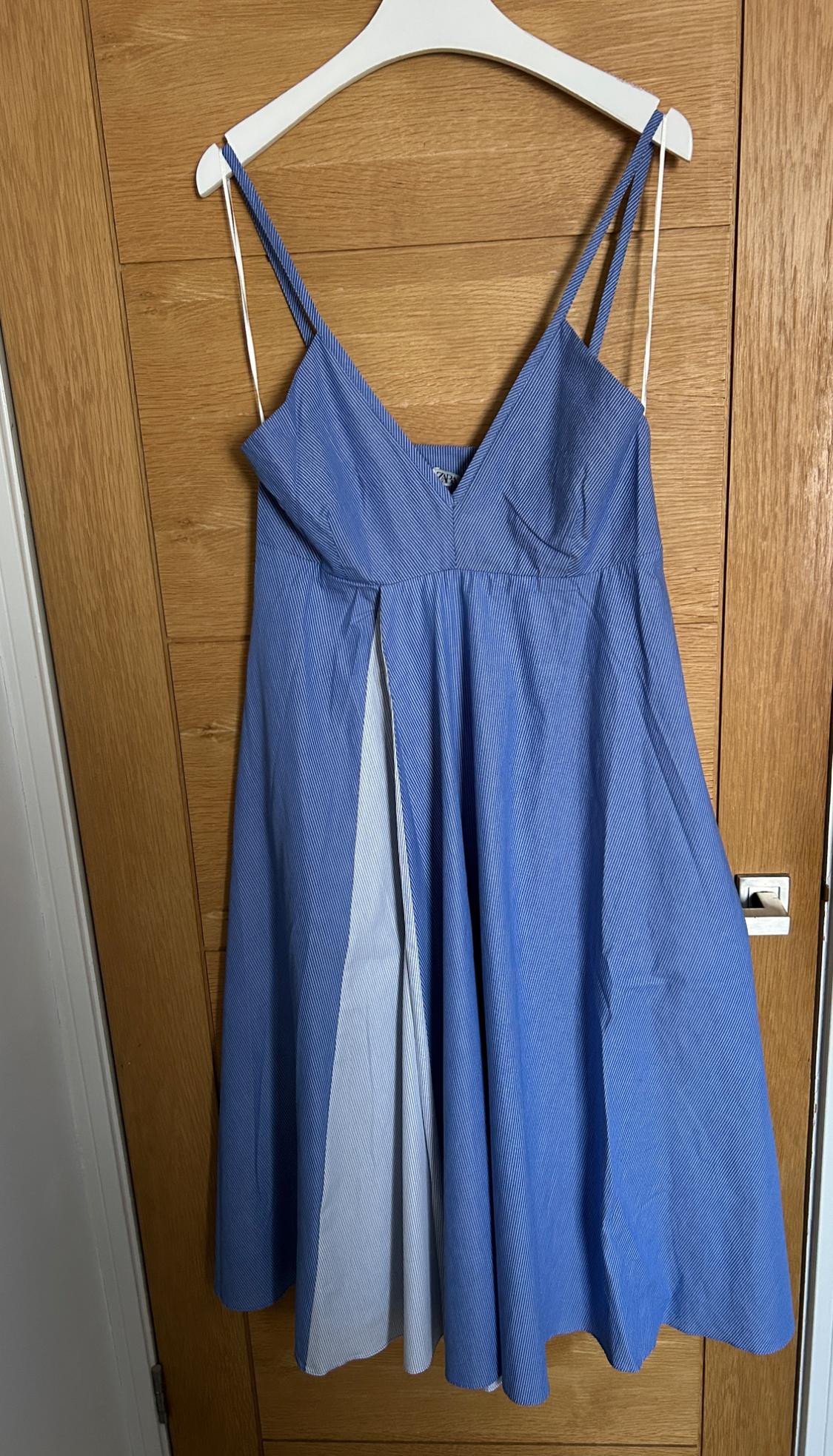 STRIPED POPLIN DRESS
